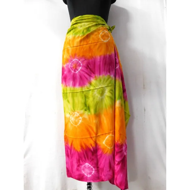 Women Beach Wear Tie Dye Rayon Fabric Sarong Pareo