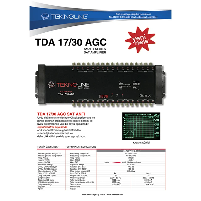 High Quality AGC SATELLITE AMPLIFIER TDA 17/30