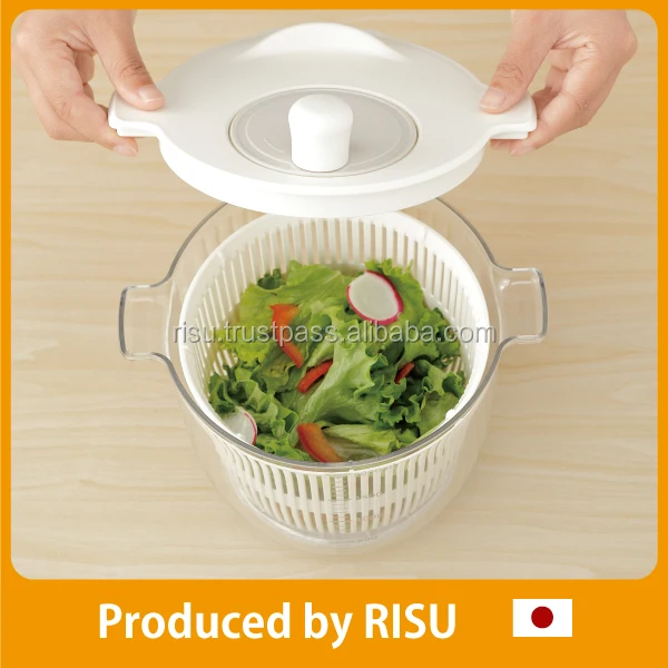 Kitchen appliance tool and Mixing maker disassembly type quick dry plastic salad spinner with bowl with compact made in Japan