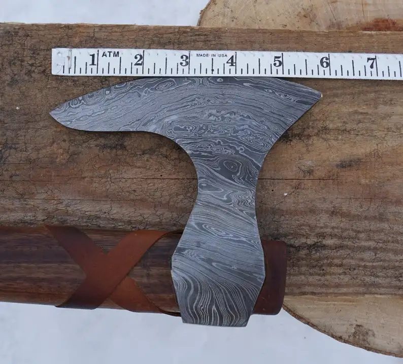 HAND FORGED DAMASCUS STEEL ODIN VIKING AXE FUNCTIONAL ART TOMAHAWK VIKING AXE CAMPING OUTDOOR HUNTING AXE V-007
