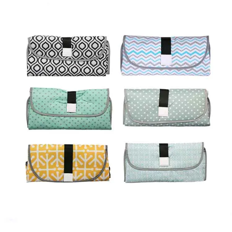 Foldable Waterproof  Lightweight Travel Home Portable Diaper Changing Mat With Pockets