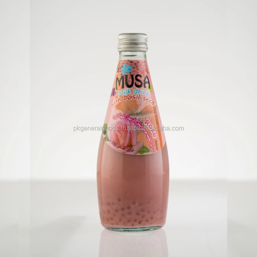 
Milk Drink with Basil Seed MUSA brand glass bottle 290ml 