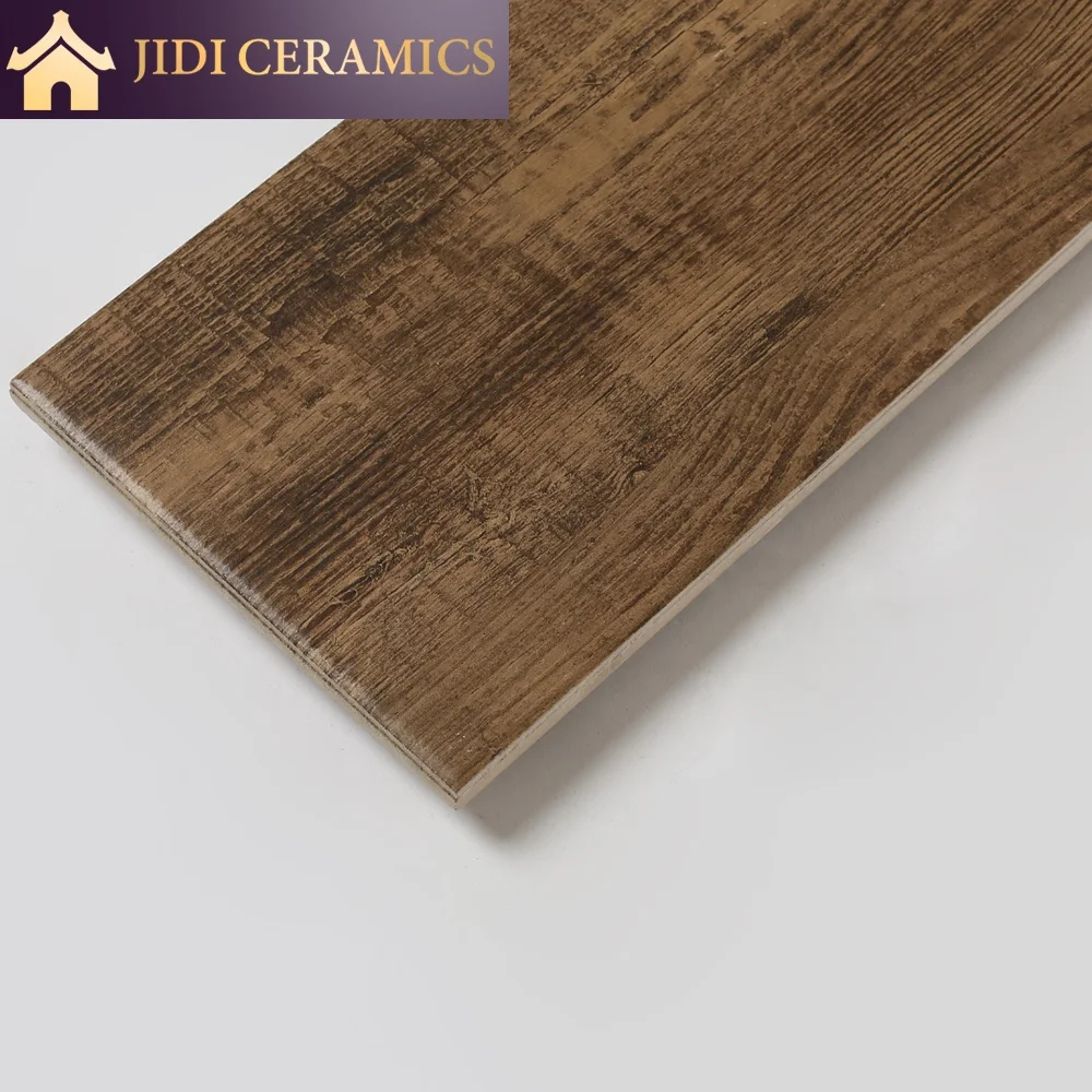 Dark Brown Wooden Rustic Look Texture Porcelain Flooring 150x900 Ceramic Wood Tile
