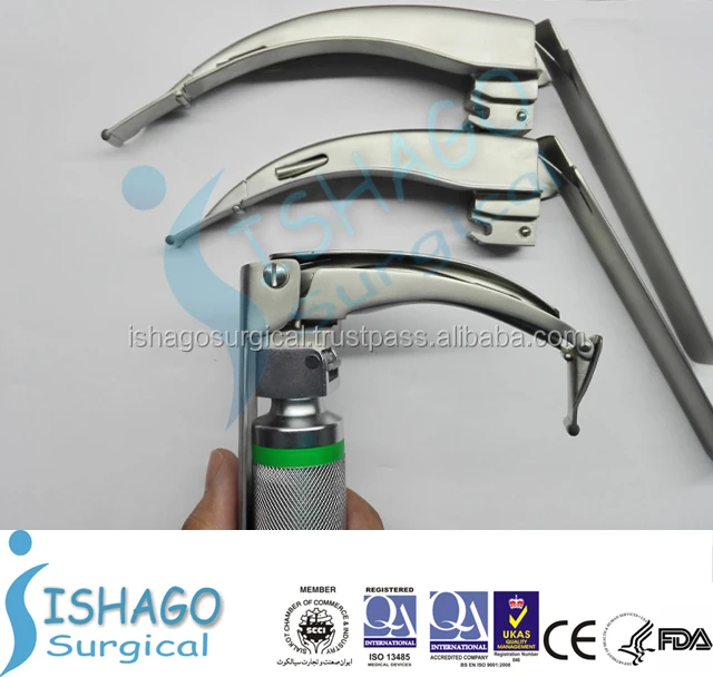 Flexible/Mccoy Fiber Optic Laryngoscope set, Stainless Steel Autoclavable