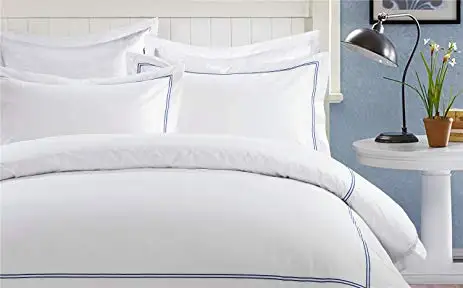 5 Star Luxury Hotel 2 Embroidery Lines Design Bedding Set Type Hotel Bed Sheet