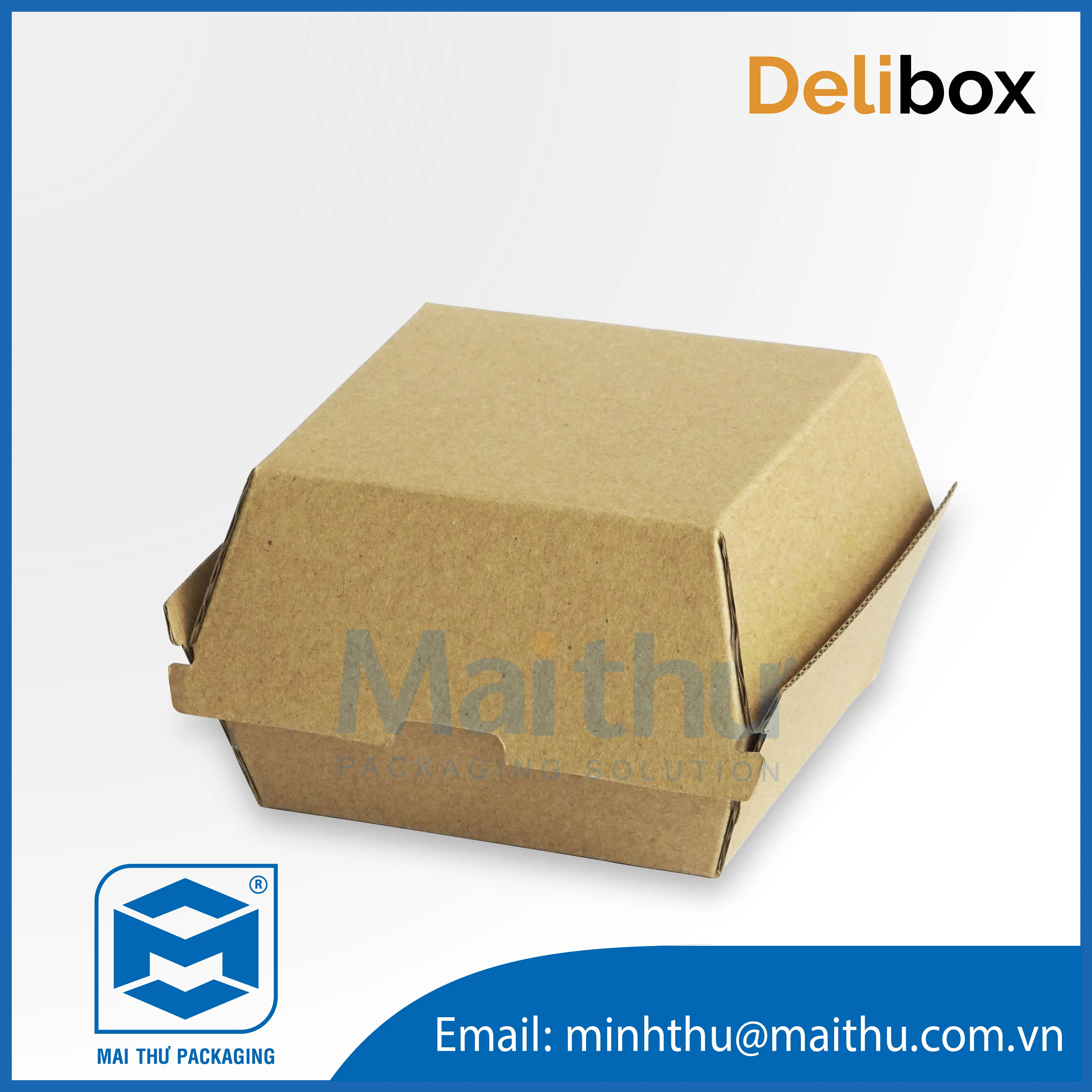 
Disposable printed paper packing burger boxes 