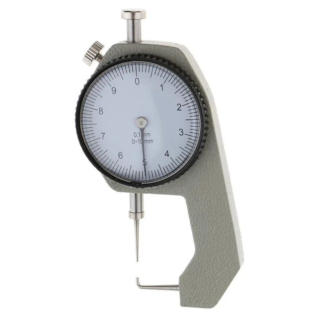 Curved Tip Piple Thickness Gauge Meter Dial Tube Clamp 0-10mm