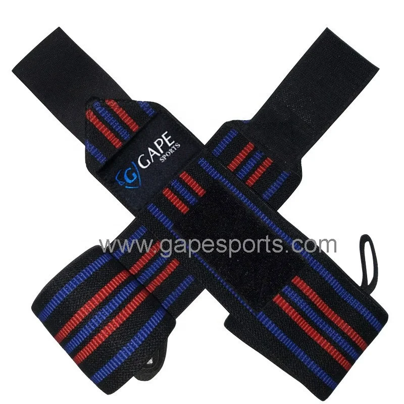 Oem Wholesale High Quality Elastic Weight Lifting Wrist Wraps Custom Logo Weight Lifting Wrist Straps Gym Wrist Wraps