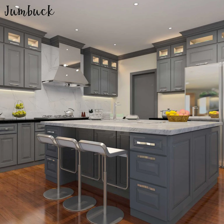 
Simple and fresh grey kitchen Beautiful furniture Kitchen Cabinets designs modern 