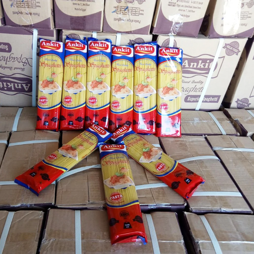 Spaghetti Dry Pasta 500 g Hard Wheat Ankit Brand Pasta made in Egypt Macaroni