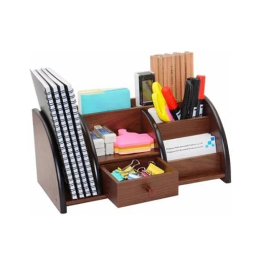 Vintage Wood Desk Organizer Letter Rack Holder