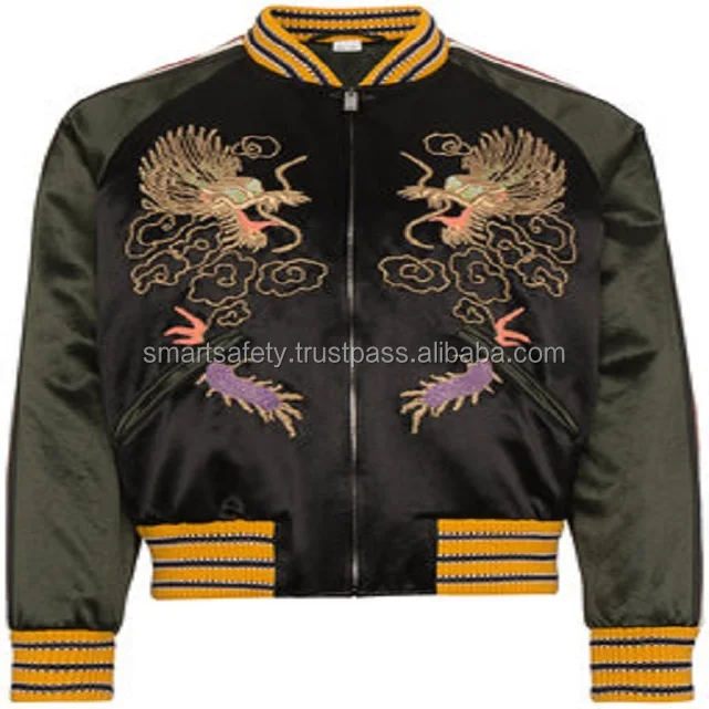 2018 Latest style wholesale GG Embroidered Dragon Bomber Jacket