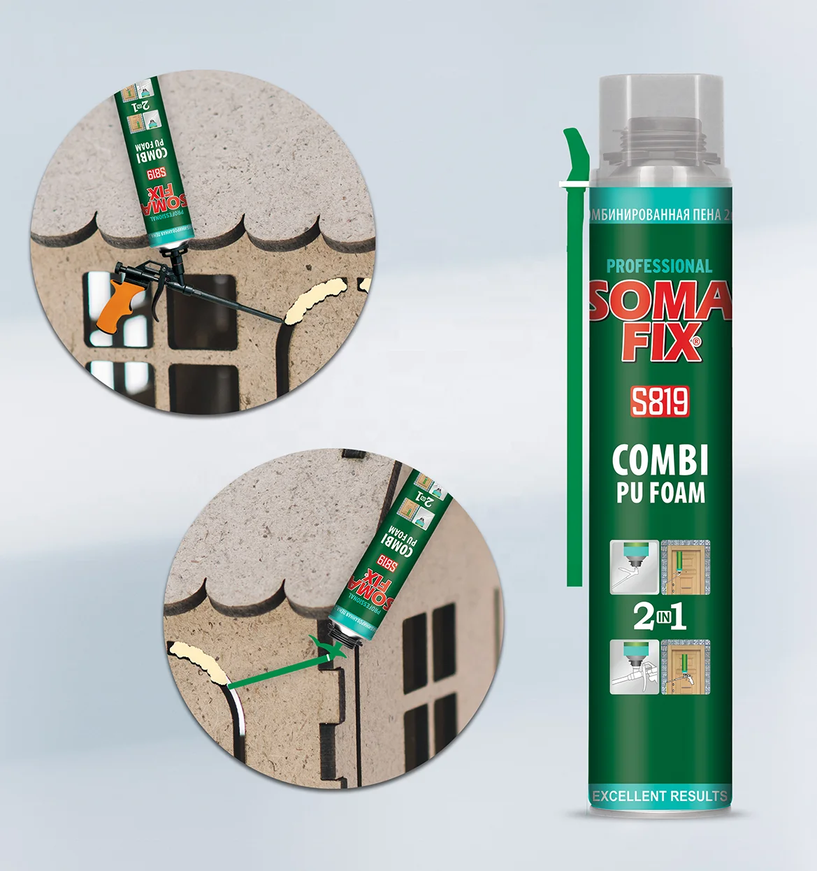 SOMAFIX Polyurethane Gun Foam  COMBI VALVE