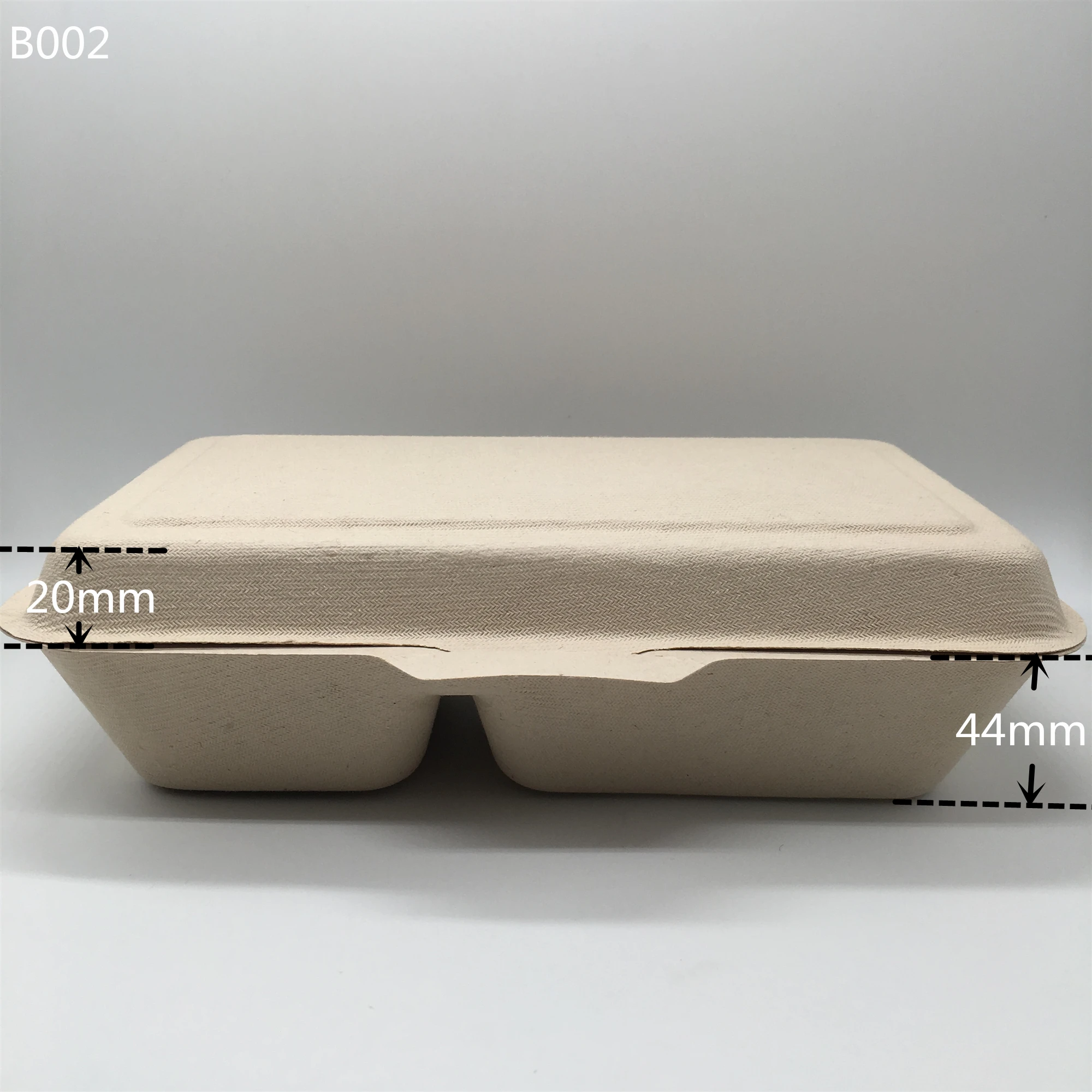
Disposable Compostable Stackable Wheat Straw Fiber Lunch Box With 2 Compartment 