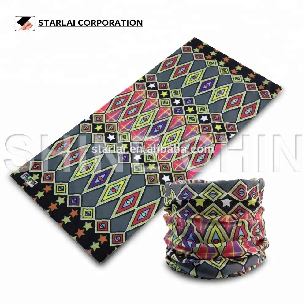 Custom Design 100% Polyester Seamless Tube Bandana Multi-Function Outdoor Sport Headwear for Adults European American Style