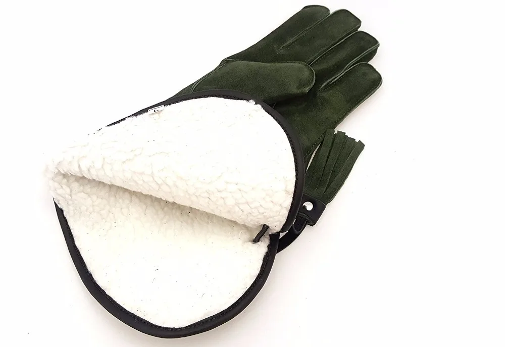 Custom Bird-handling Falconry Gloves with Long Cuff and Inner Fleece Leather Material ODM and OEM Service Available