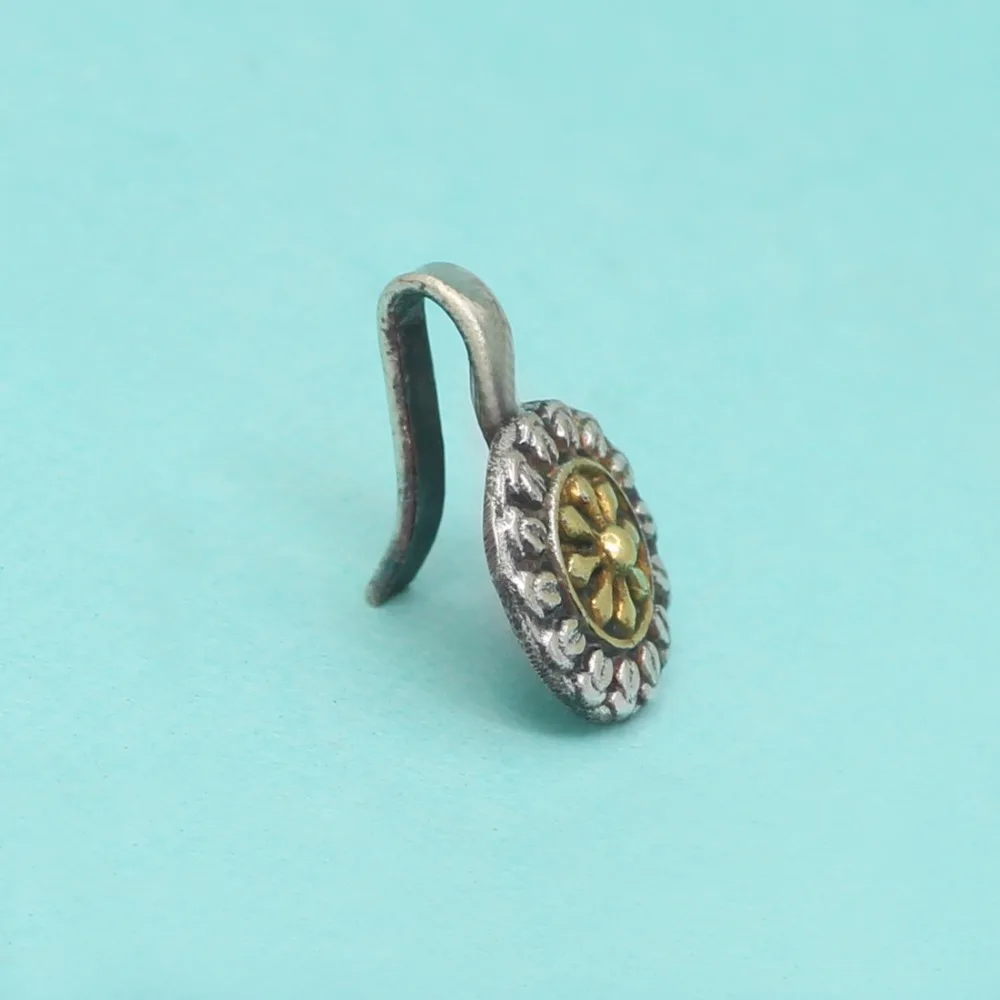 Evergreen Collection of Gold & Silver Oxidised Flower Shape Nose Pin For Girls & Women