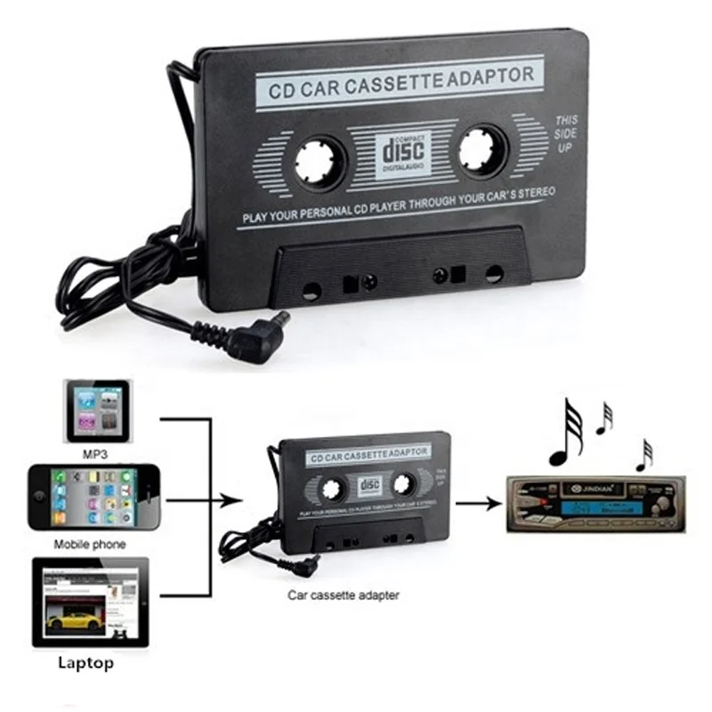 
3.5mm AUX Car Audio Cassette Tape Radio Adapter for iPhone iPod Mp3 CD Player 