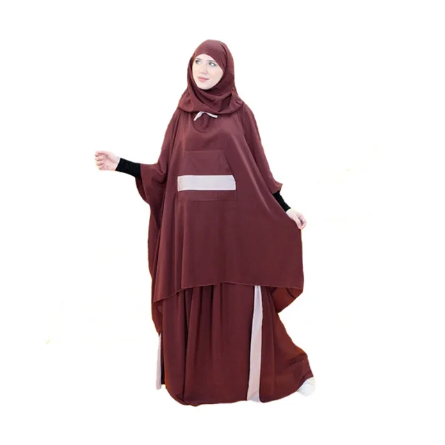 
Modern Jilbab Hooded Casual Women Prayer Clothes two piece khimar 