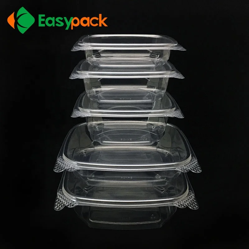 PET clear plastic disposable food container clamshell packaging salad box