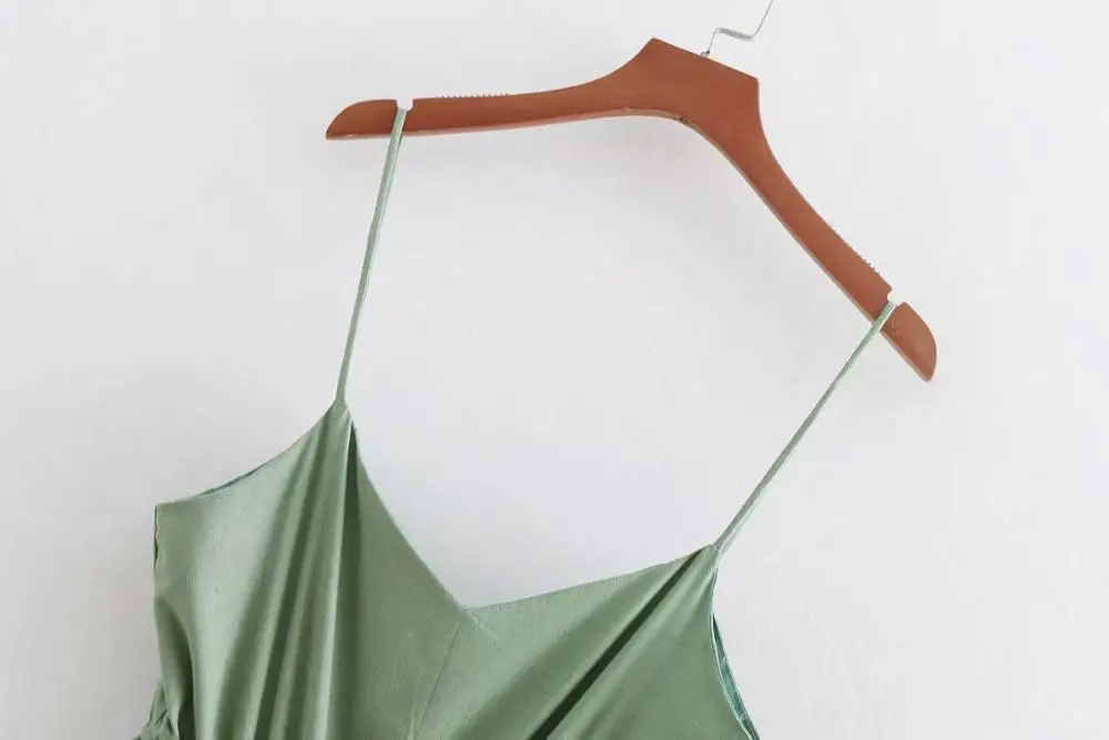 Summer Casual Cami Button Up A-Line Dress Women with Tie-Up Ribbon