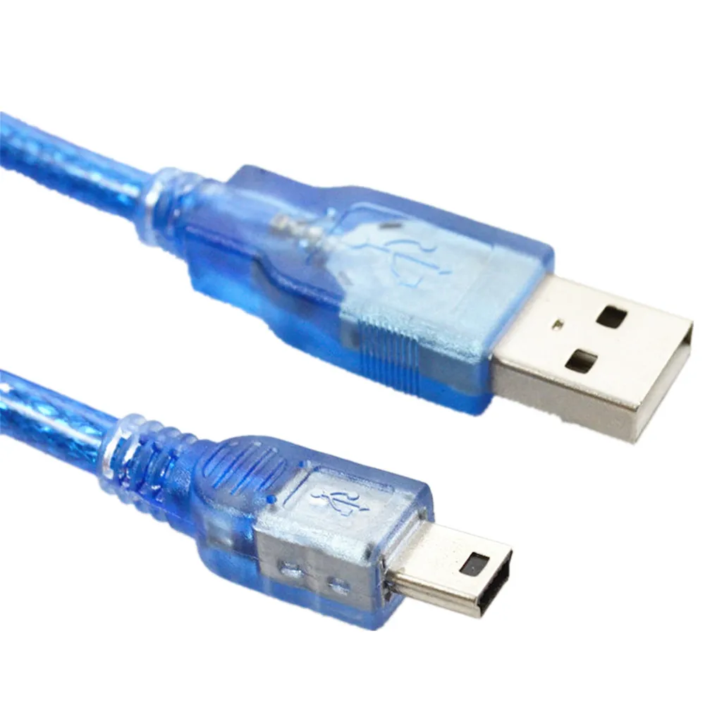 
1 Piece High Quality High Speed 30cm Blue Short USB 2.0 A Male to Mini 5 Pin B Data Charging Cable Cord Adapter 