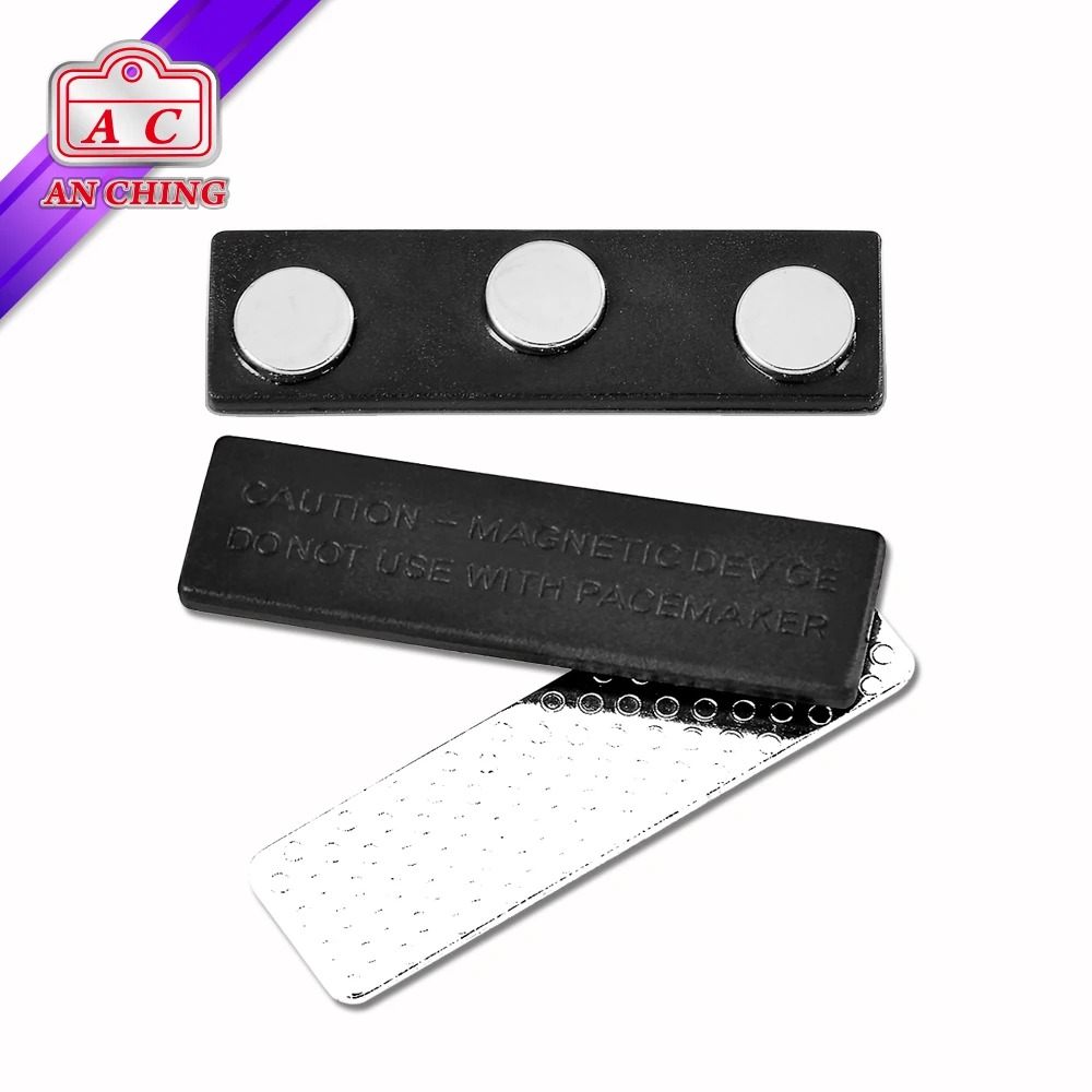 3 Dot Magnets Name Badge ID Card Holder Clip