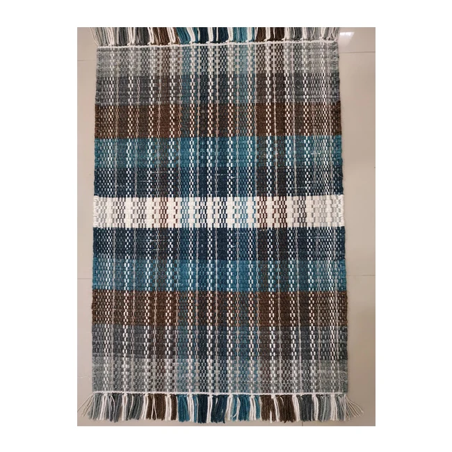 100% Woolen Dhurry Rugs Custom Print Modern Design Hand Woven for Living Room Home Use Customized Shape Price