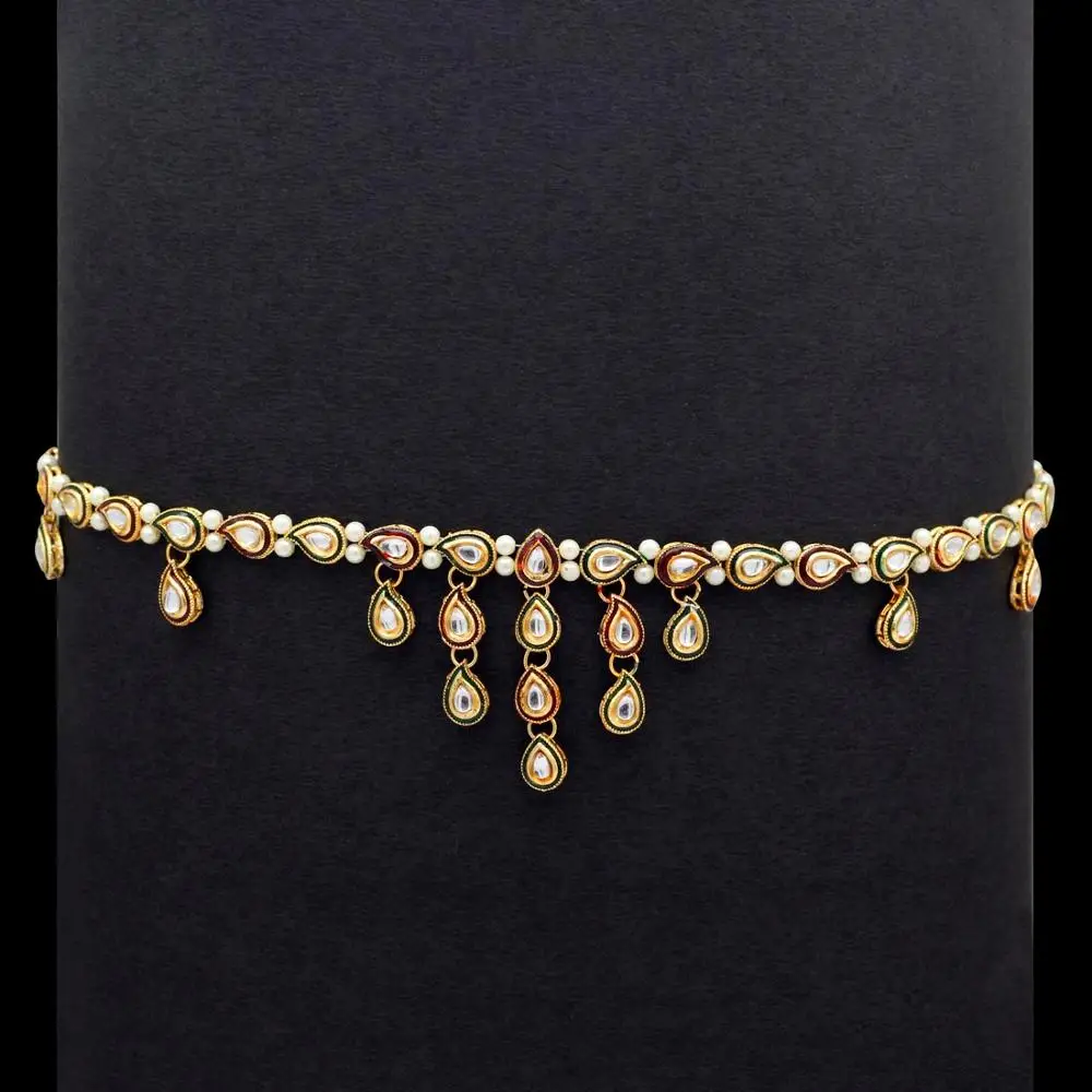 All New Maroon & Green Color Rhinestone Kamarbandh