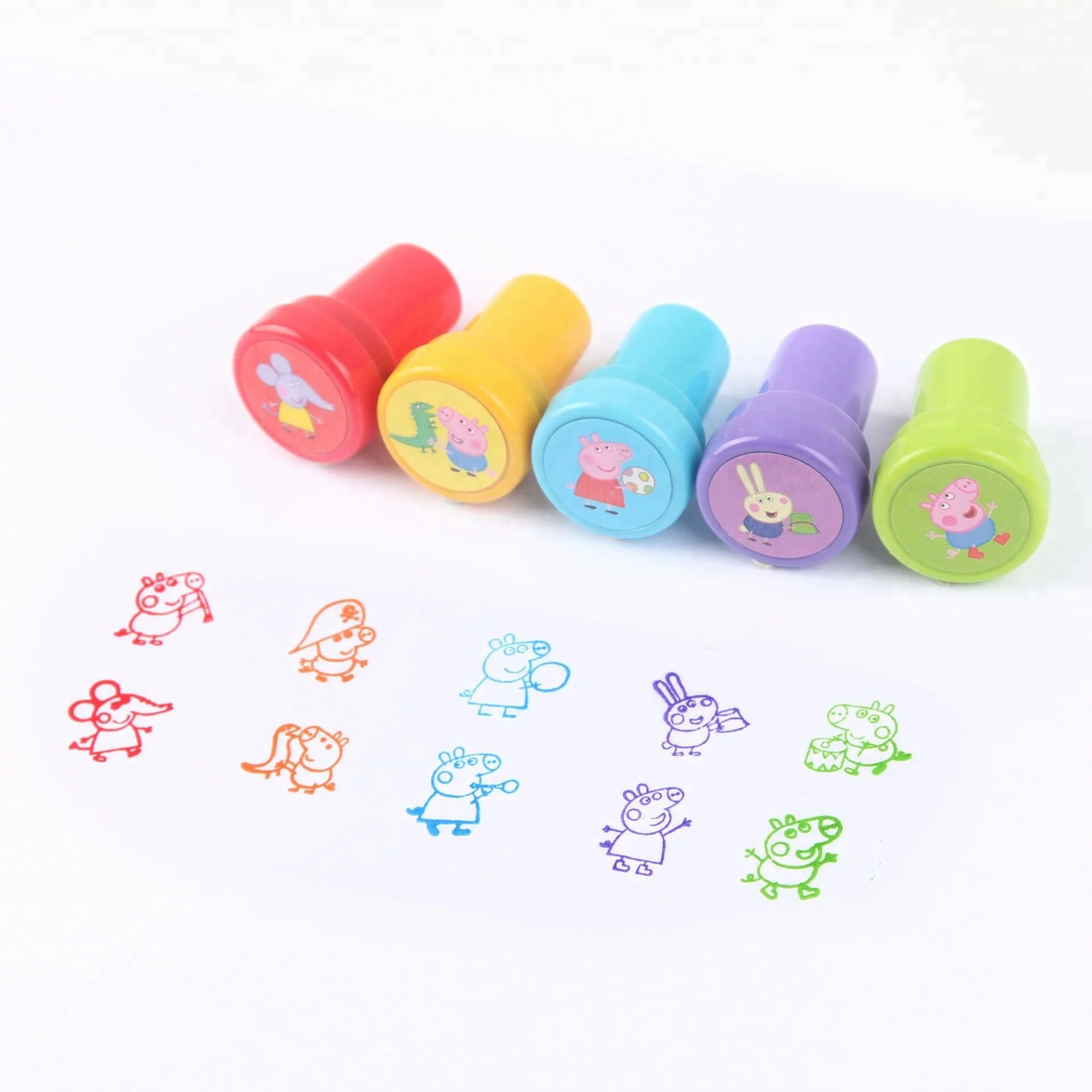 Factory Custom children toy stamp/Letter and digits toy round model stamps