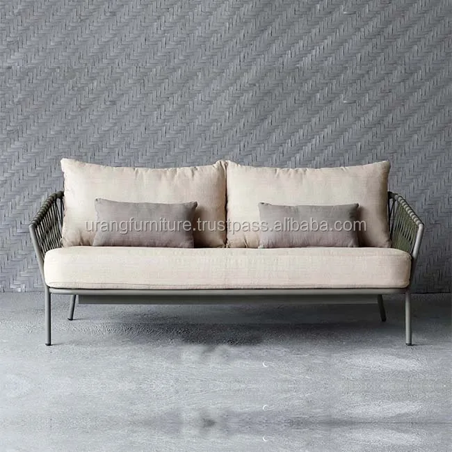 High quality Top sale and hot designs patio rope outdoor furniture garden treasures 2 seater sofa With simple elegant modern