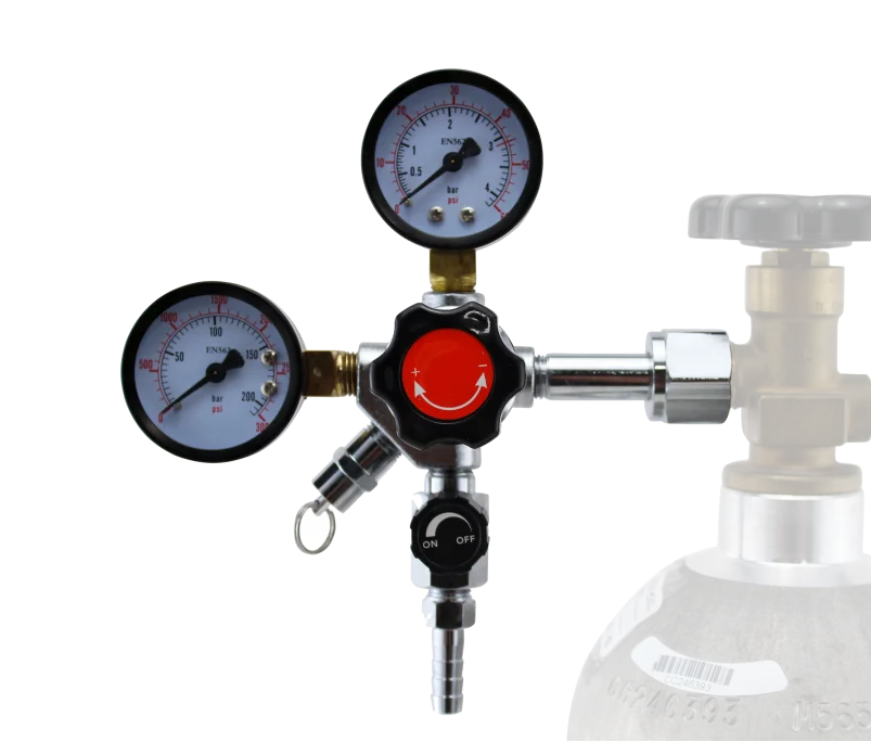 
Dual Gauge CO2 Gas Regulator for Homebrew Soda Draft Beer Kegging Set Barbed CO2 High Pressure Regulator 0~2000psi 