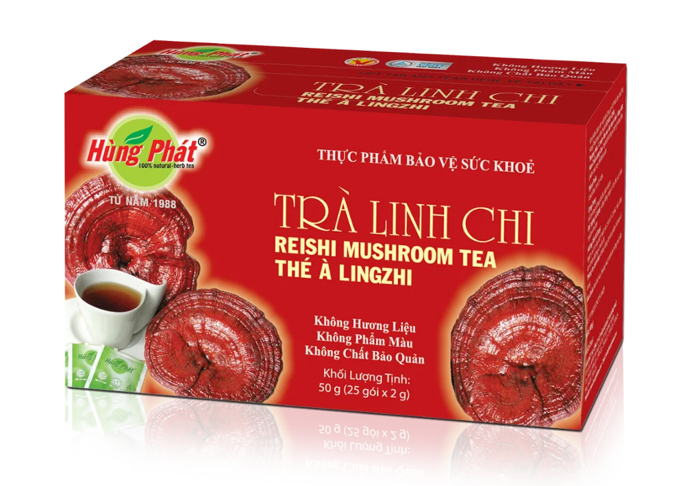 Vietnam Herbal Reishi Mushroom Flavored Bagged Tea GMP HACCP ISO Certified Organic Slimming Tea with 2 Years Shelf Life