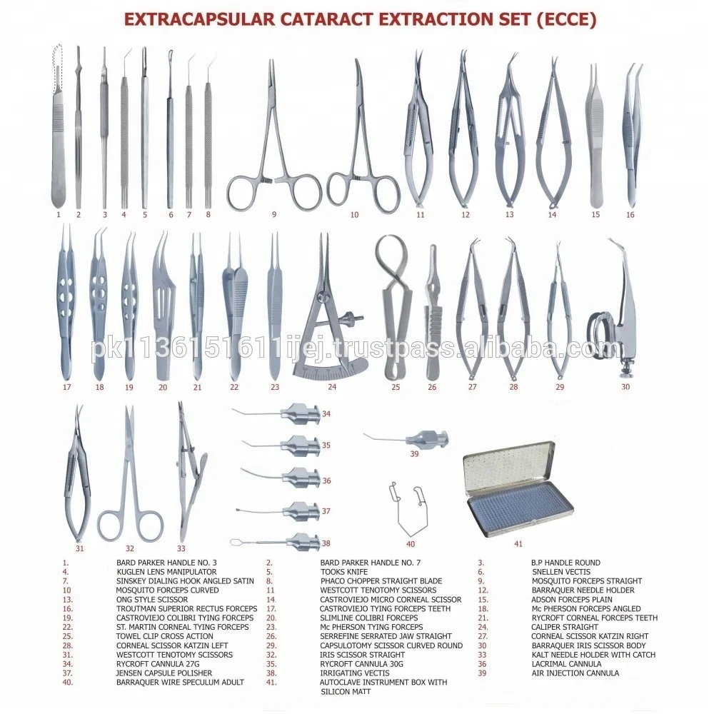 EXTRACAPSULAR CATARACT EXTRACTION SET ( ECCE ) / Surgical Instruments
