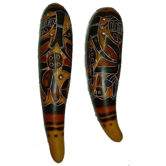 Maracases Dry Pumpkin Decorated Traditional Music Latin Peruvian Percussion Musical Instruments Painted Handmade