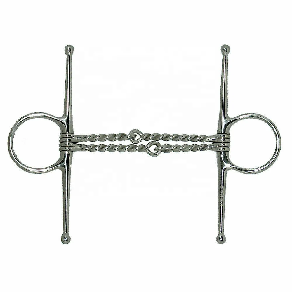 Double Twisted Wire Full Cheek Snaffle Horse Bit Tongue and Jaw Pressure