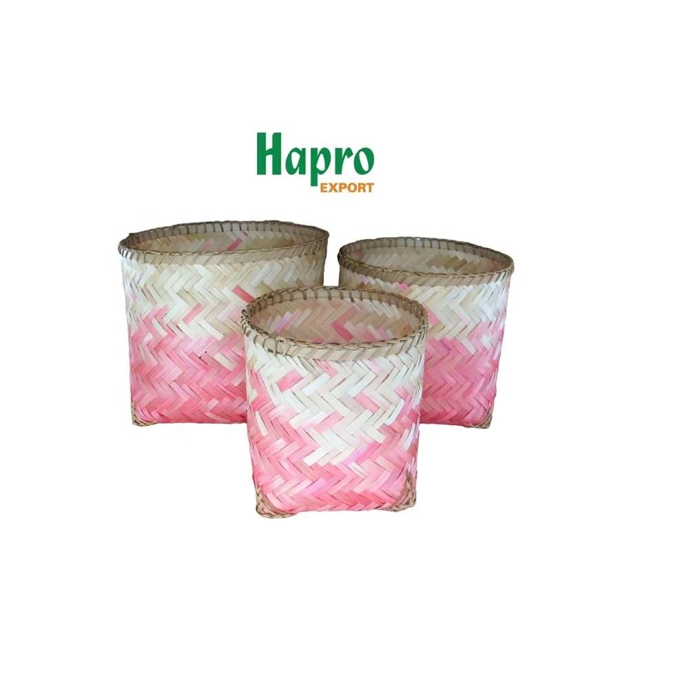 Single piece natural color folding luxury special bamboo basket weaving laundry product bamboo basket bamboo storages baskets