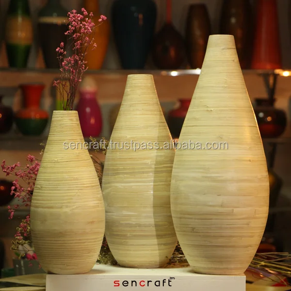 
spun bamboo vase; decorative vase, spun bamboo vase, Home decorative; bamboo lacquer vase 