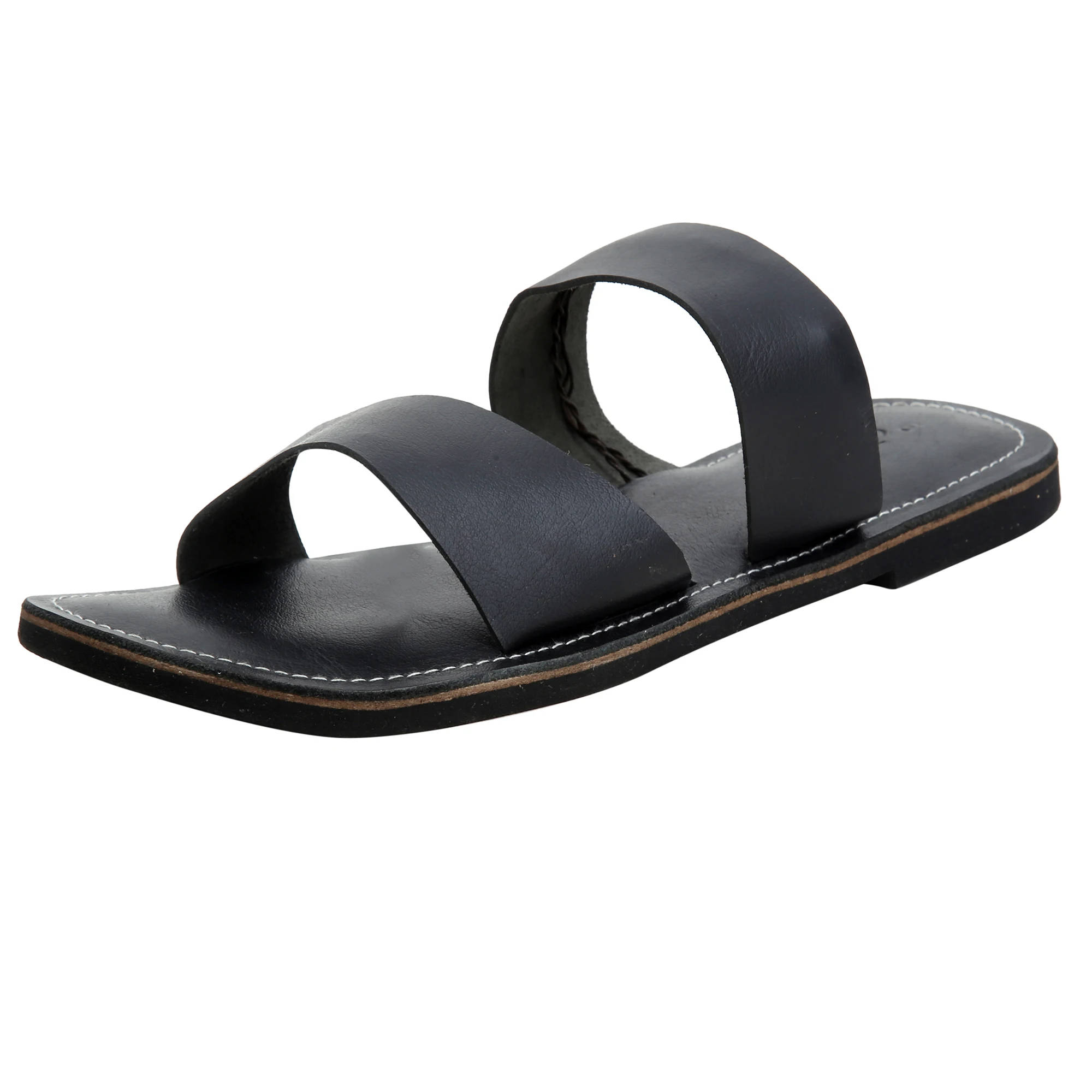 Real Leather Footwear Men Flat Flip Flop Beach Wholesale Real Leather Slipper