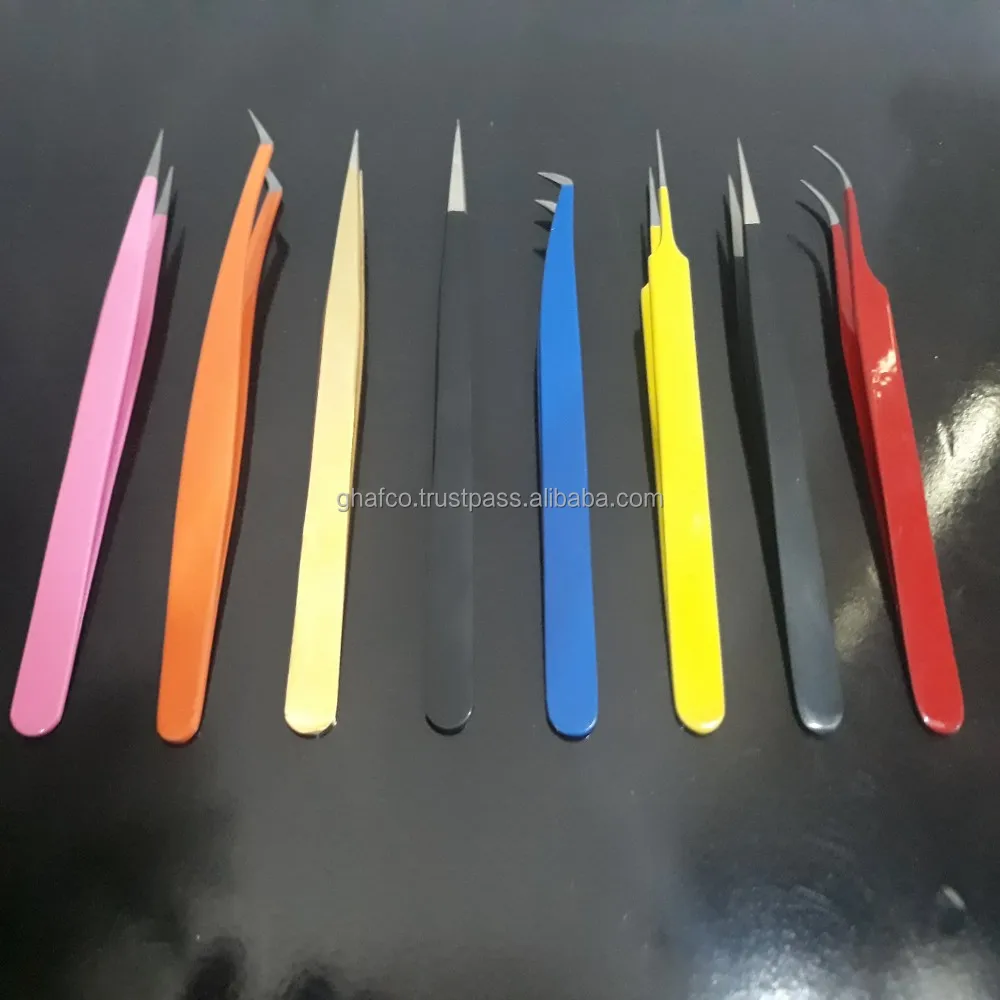 
 Цветной Пинцет для наращивания ресниц, русский Пинцет для объема, пинцет с плазменным покрытием для ресниц, частный пинцет  