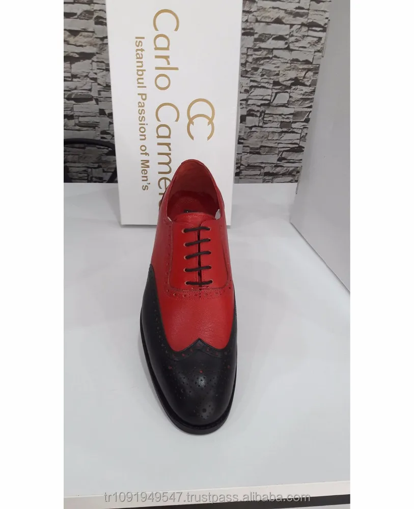 Handmade Red Men Colour Pure Leather Custom Made Men Dress Shoes Made in Istanbul From Manufacture Turkey