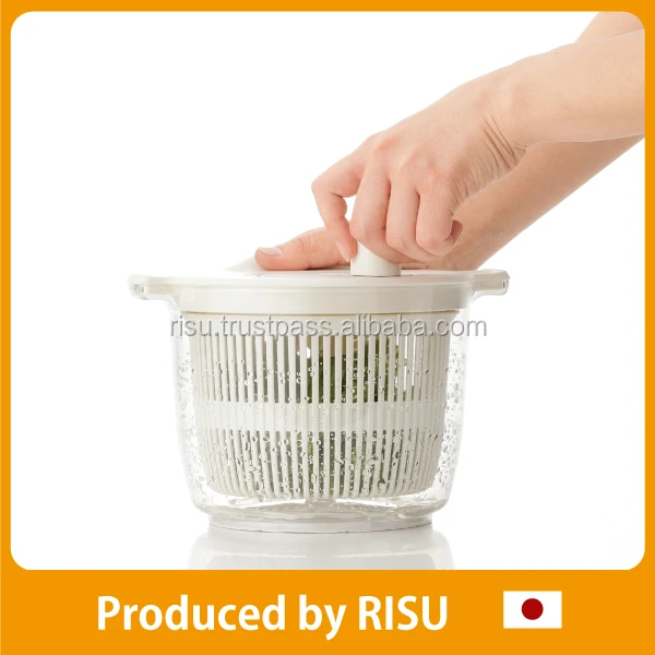 Kitchen appliance tool and Mixing maker disassembly type quick dry plastic salad spinner with bowl with compact made in Japan