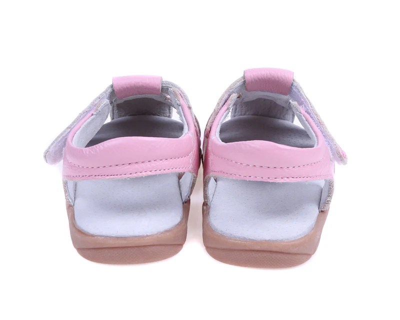 Genuine leather flora Pink toddler flat girl sandals