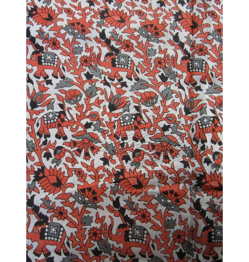 boho theme elephant print screen printed fabric