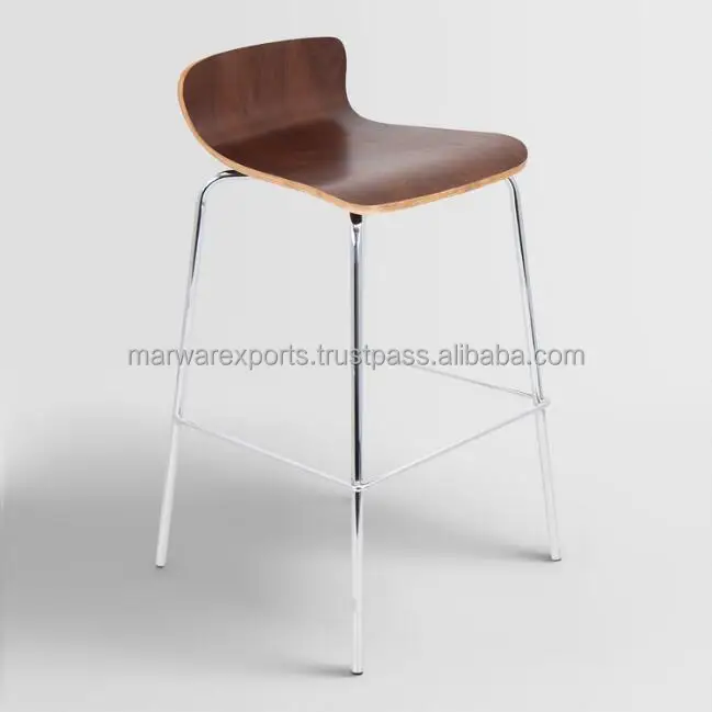 Walnut Bentwood Barstool Set 2