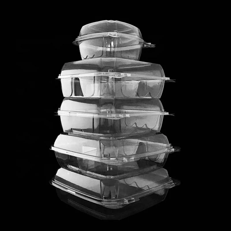 clamshell plastic packaging salad disposable food container for market