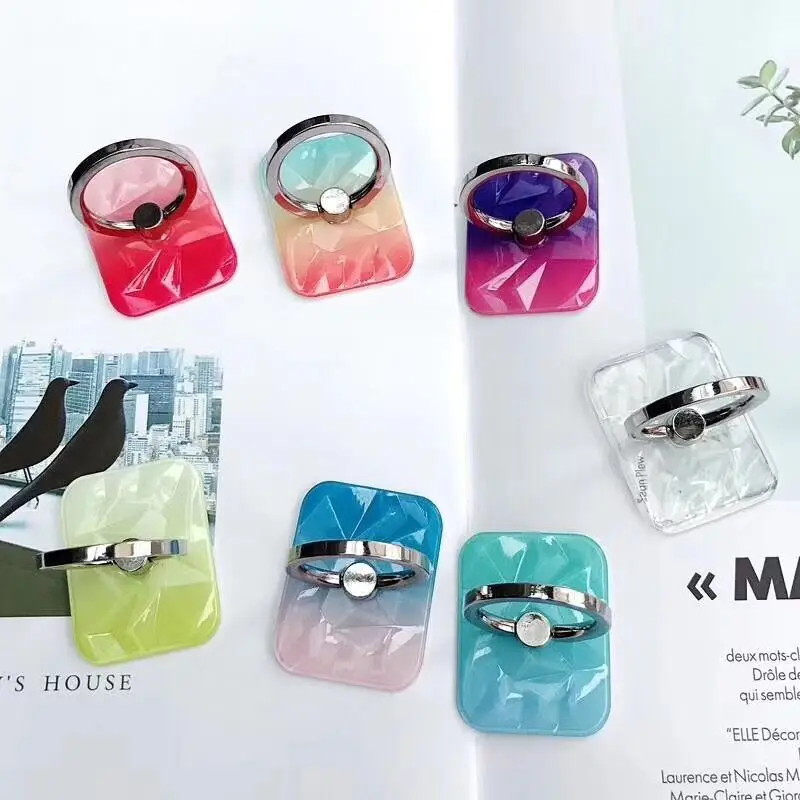 mobile phone accessories 2019 funny acrylic marble design colored cell phone finger ring phone holder