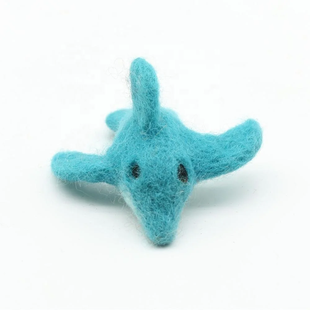 FCT-023, Wool Felt Dolphin for Cats, Felted by Skilled and Talented Women Artisans of Nepal from Eco-friendly New Zealand Wool