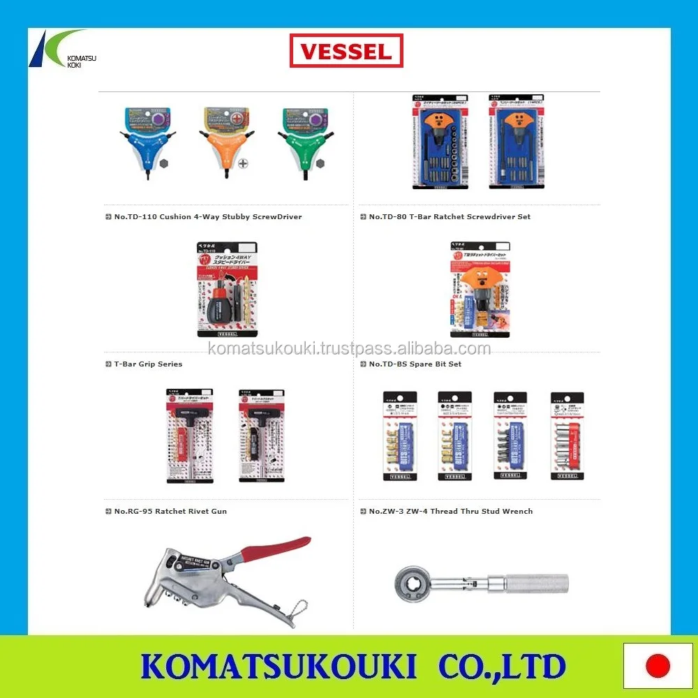 Professional and high quality Japan VESSEL screwdriver with Injection Handle S/D