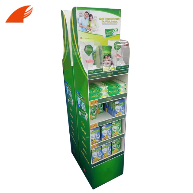 ECO-friendly Corrugated Cardboard POP Display Stands for Vitamin/Fiber Pharmacy Products Display